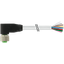 M12 female 90° A-cod. with cable PUR 12x0.25 gy UL/CSA+drag ch. 0.5m thumbnail 2