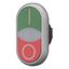 M22-DDLF-GR-X1/X0 Double actuator pushbutton, RMQ-Titan, Actuators and indicator lights flush, momentary, White lens, green, red, inscribed, Bezel: titanium thumbnail 3