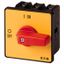 P3-100/E-RT/N On-Off switch, P3, 100 A, flush mounting, 3 pole + N, Emergency switching off function, with red thumb grip and yellow front plate thumbnail 1