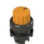 Illuminated knob selector, 3 positions orange with marking thumbnail 1