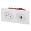 KIT DOUBLE USB+2P+T BLANC ENCASTRE CELIANE thumbnail 3