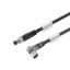 Sensor/actuator line, Connecting line, M8 / M8, Number of poles : 3, 0.3 m, pin, straight - socket, 90&deg;, Shielded: No, LED: Yes, Sheath material: PUR, Halogen: No thumbnail 1