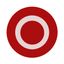 Button plate flat with inscription, red with white zero thumbnail 1