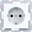 SCHUKO wall socket, Safety Plus, screw terminals, A.x/C.x, white glossy. thumbnail 1