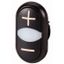 M22S-DDL-S-X4/X5 Double actuator pushbutton, RMQ-Titan, Actuators and indicator lights non-flush, momentary, White lens, black, black, inscribed, Bezel: black thumbnail 1