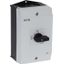 On-Off switch, P1, 40 A, surface mounting, 3 pole + N, with black thumb grip and front plate, hard knockout version thumbnail 2
