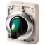 M30I-FWLK-G Illuminated selector switch actuator, RMQ-Titan, with thumb-grip, momentary, 2 positions, green, Front ring stainless steel thumbnail 1