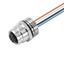 Built-in plugs, M12, Female socket, straight, Mounting thread: M 16 x 1.5, Number of poles: 5, Strand / cable length: 0.5 m, Front mounting thumbnail 2
