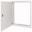 BP-U-3S-600/10-P-W Flush-mounting trim ring with sheet steel door and locking rotary lever for 3-component system, W = 600 mm, H = 1060 mm, white thumbnail 1