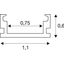GLENOS Linear profile 1107-100, 1m, matt black thumbnail 5