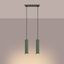 HANGING LAMP WITH TWO HANGS AND GREEN GROOVED LAMPSHADES, CARBON SERIES thumbnail 8