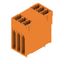 PCB plug-in connector, male header, closed side, THT solder connection, 3.81 mm, Number of poles: 6, 180°, Solder pin length (l): 3.2 mm, tinned, orange, Box thumbnail 3