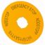M22-XAK14 Label, emergency stop, D=90mm, yellow, EN, SV, FI, DA thumbnail 1