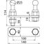 Earth connection plate for towers with two fixed ball points D 25mm DB thumbnail 2