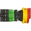 P1-32/V/SVB Main switch, P1, 32 A, rear mounting, 3 pole, Emergency switching off function, With red rotary handle and yellow locking ring, Lockable in the 0 (Off thumbnail 32