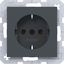 SCHUKO wall socket, screw lift terminals, A.x/C.x, anthracite thumbnail 1