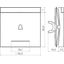 Rocker single, bell symbol imprint, clear lens, A.x/C.x, night black glass. thumbnail 2
