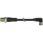 M12 male 0° / M8 female 90°, shielded PUR 4x0.34 bk 5m thumbnail 1