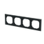 1724-456M-500 Cover  with decor ring, 4gang black matt chrome thumbnail 2