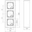 Housing incl. cover frame, 3-way, tall, surface-mounted, A.8, night black gloss. thumbnail 2