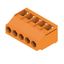 Printed circuit board terminals, 5.00 mm, Number of poles: 5, 180°, Solder pin length (l): 3.2 mm, tinned, orange, Clamping yoke connection, Clamping range, max. : 6 mm², Box thumbnail 2