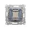 Single shielded computer socket RJ45 category 6 with anti-dust cover, (module), Inox, metallized thumbnail 2