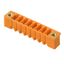 PCB plug-in connector, male header, Flange, THT solder connection, 3.81 mm, Number of poles: 10, 180°, Solder pin length (l): 3.2 mm, tinned, orange, Box thumbnail 1