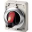 M30I-FWRLK3-R Illuminated selector switch actuator, RMQ-Titan, with thumb-grip, maintained, 3 positions, red, Front ring stainless steel thumbnail 4