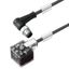 Valve cable (assembled), 90&deg; plug - valve plug, Design A (18 mm), M12 = A-coded, Cable length: 1.5 m, PUR, black thumbnail 2